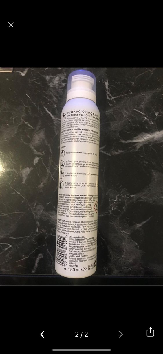 Pantene Onarıcı Köpük Krem Saç Bakım Ürünü - Görsel 2