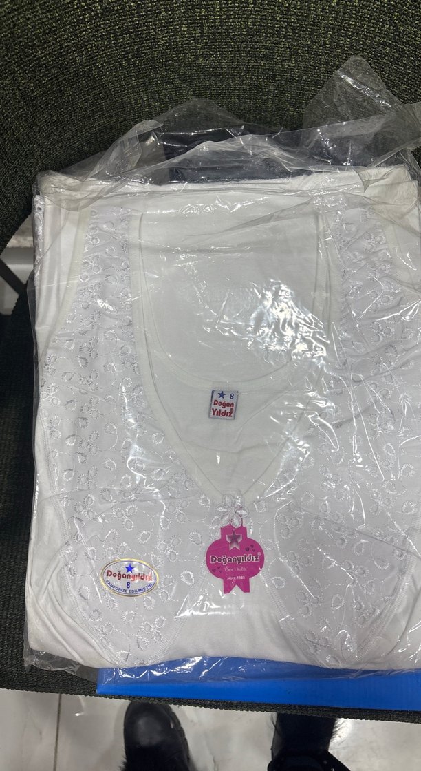 Nakışlı Parlak Beyaz Çocuk Atlet - Görsel 3