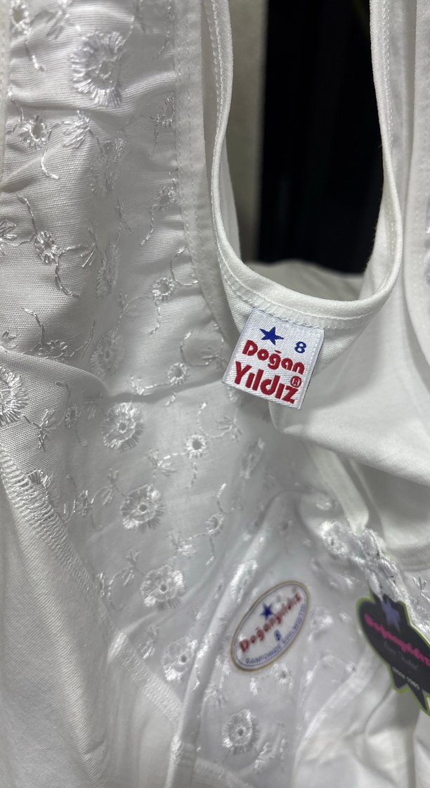 Nakışlı Parlak Beyaz Çocuk Atlet - Görsel 2