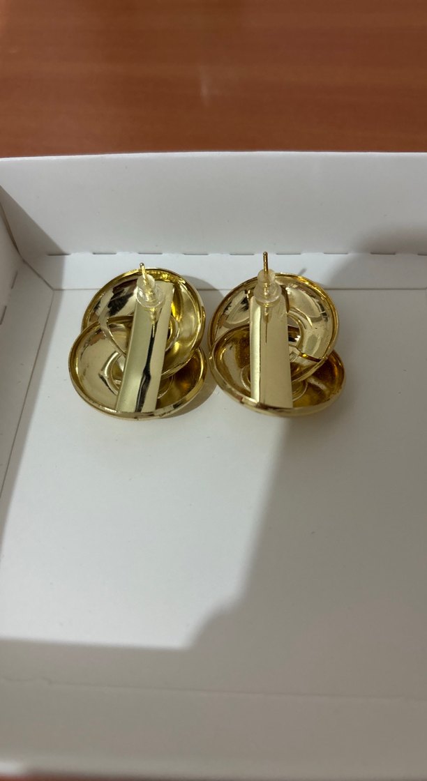 Altın Renkli Klasik Tokalı Küpeler - Görsel 2