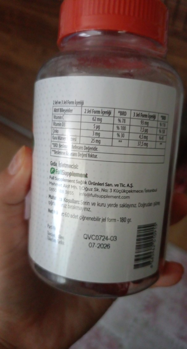 Qlife Vitamin C Sambucus Portakal Aromalı Gummies - Görsel 2