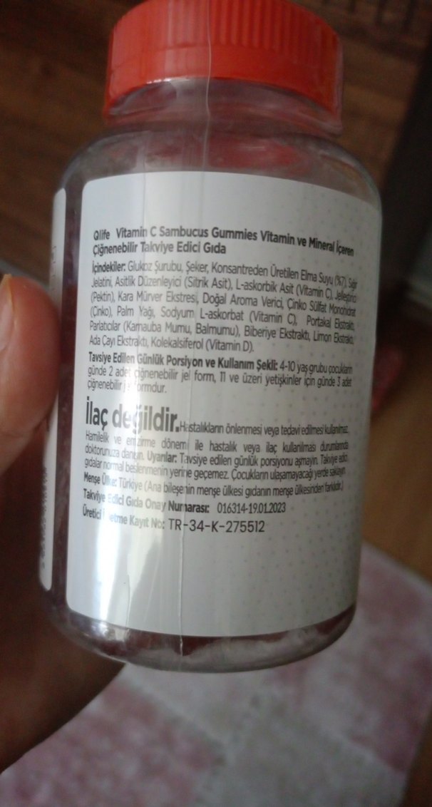 Qlife Vitamin C Sambucus Portakal Aromalı Gummies - Görsel 3