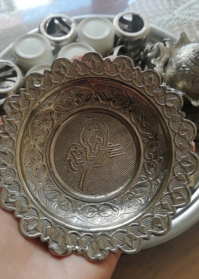 otantik kahve seti.. 6bardak 6tabak 1şekerlik 1tepsi - Görsel 5