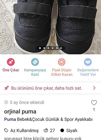 Puma bebek ayakkabısı 