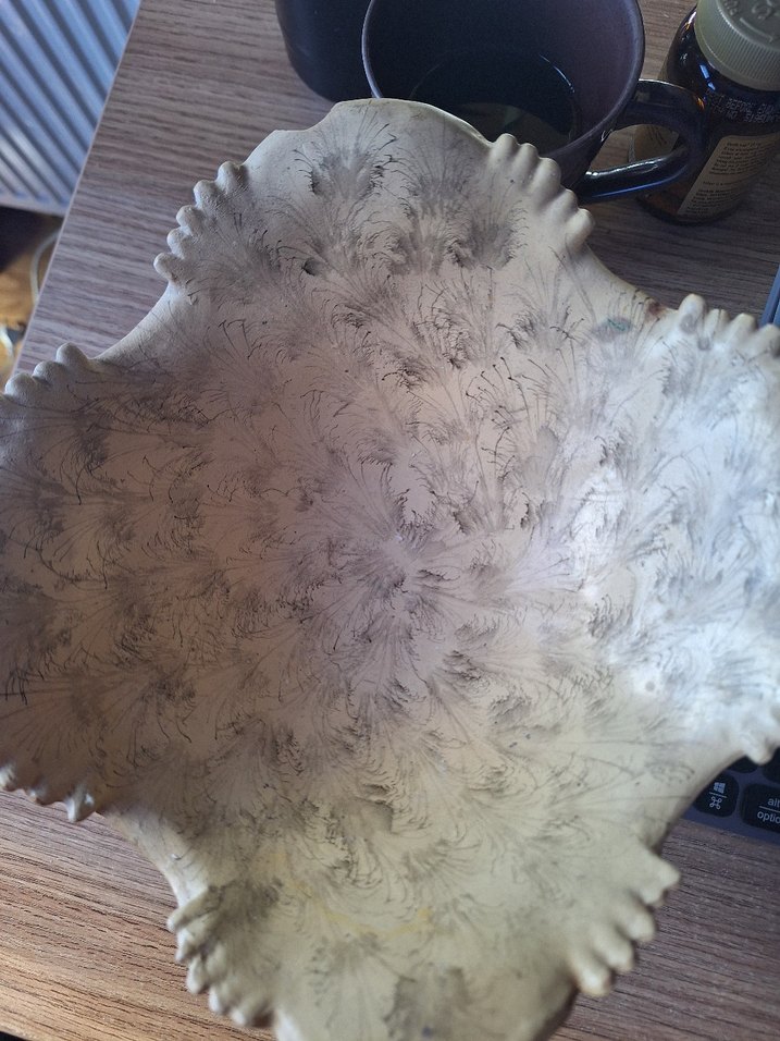 Vintage Bej Dekoratif Ayaklı Vazo - Görsel 3