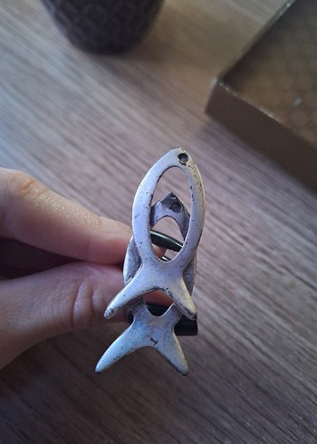 Gri Eskitme Balık Gotik Tasarım Yüzük - Görsel 2