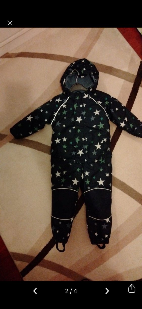 Erkek Çocuk Siyah Baskılı kar tulumu - Görsel 3