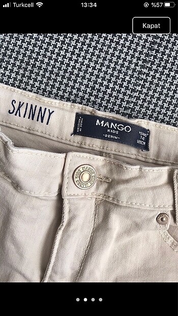 8 Yaş Beden mango jean ve bluz takım