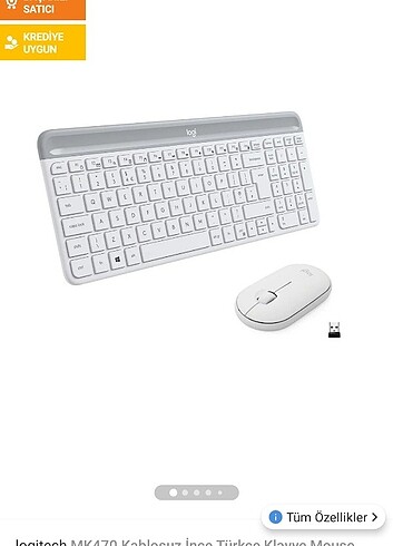 Logitech Kablosuz Klavye İnce Mouse seti ACİL SATILIK