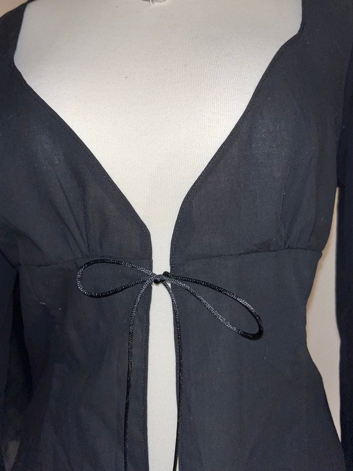 siyah dantelli gömlek - Görsel 2