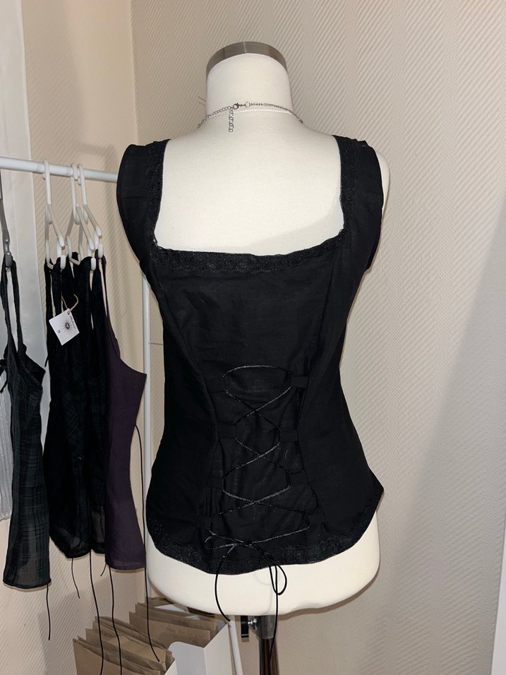 siyah gotik korse - Görsel 4