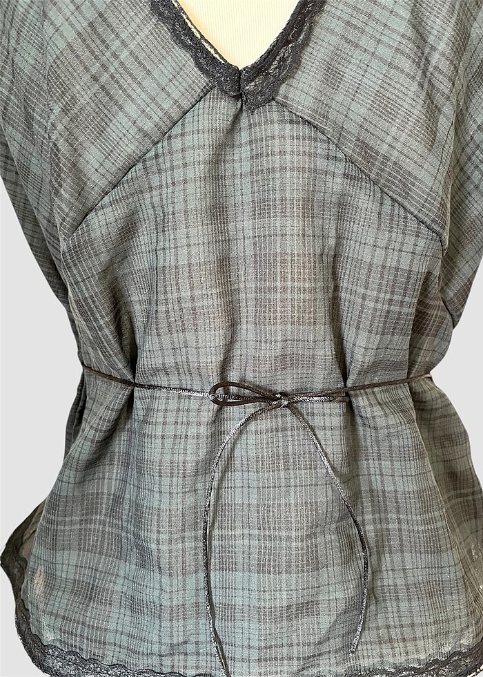 kareli v yaka üst - Görsel 4