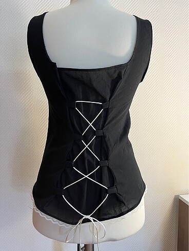 kurdeleli siyah korse - Görsel 6