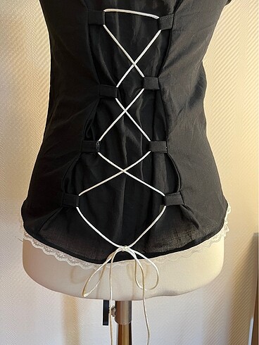 kurdeleli siyah korse - Görsel 7