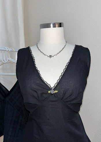 siyah v yakalı gotik bluz - Görsel 6