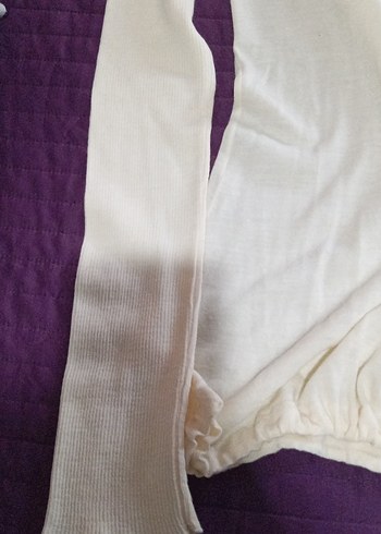 Pamuklu Beyaz Hamile Bluzu - Görsel 3