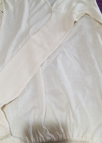 Pamuklu Beyaz Hamile Bluzu - Görsel 8