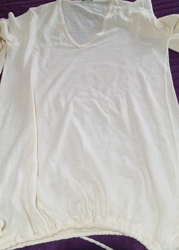 Pamuklu Beyaz Hamile Bluzu - Görsel 2