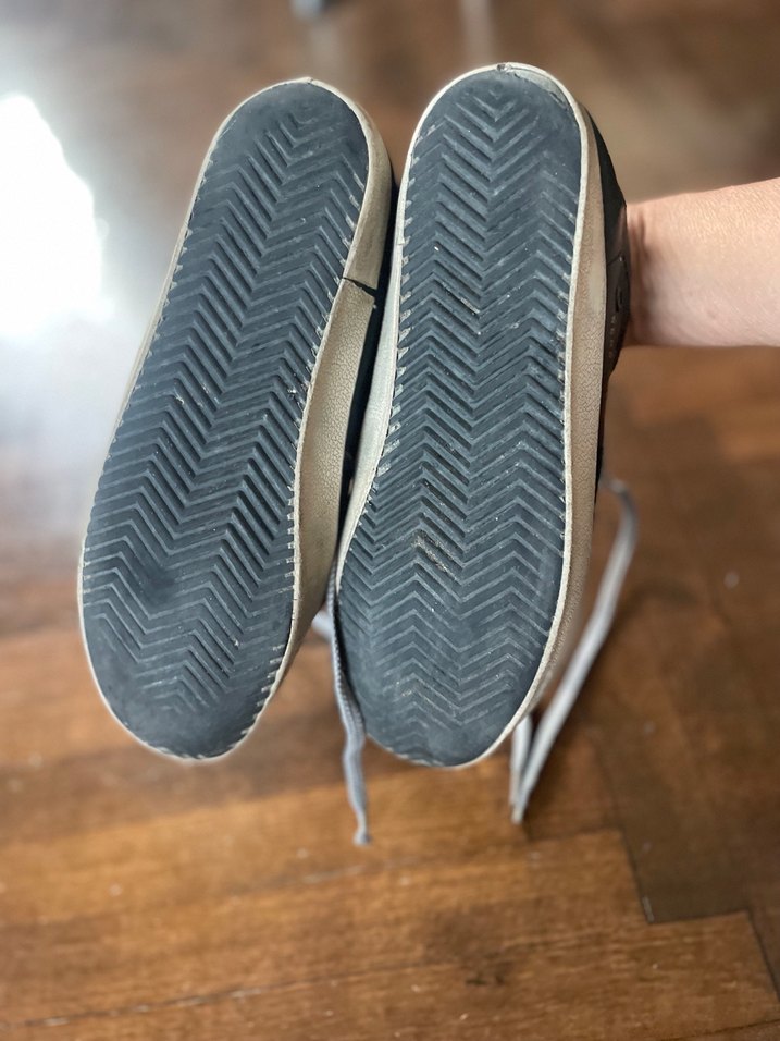 Orjinal Golden Goose siyah deri yıldızı yaldızlı - Görsel 4