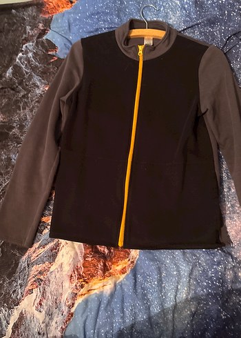 Decathlon Siyah Erkek Fermuarlı Yüksek Yakalı Sweatshirt