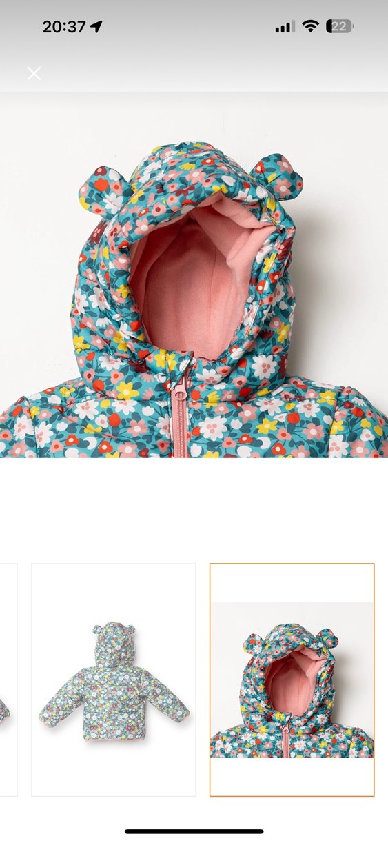 Kız Çocuk Kapüşonlu Renkli Fermuarlı Mont - Görsel 3