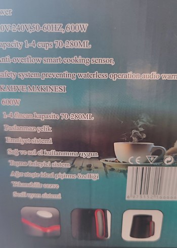 Beden Kırmızı Sonicmax Türk Kahvesi Makinesi 4 fincan kahve yapar