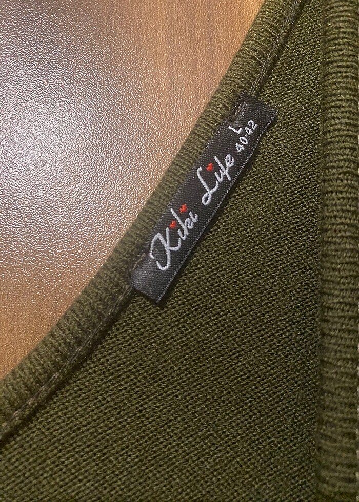 Triko yeşil çan elbise - Görsel 3