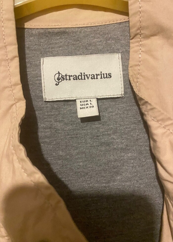 Stradivarius trenckot l beden pudra rengi - Görsel 4