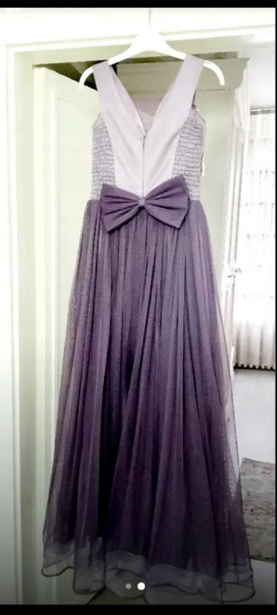 Uzun Pilili Mor Kadın Abiye - Görsel 2