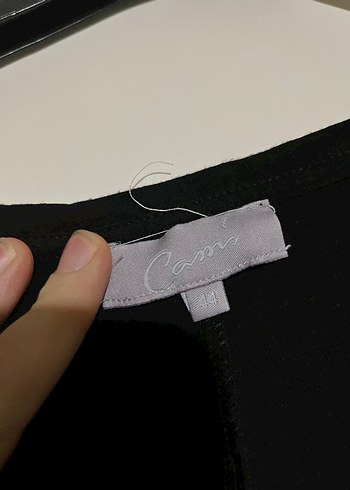 Siyah Salaş Keten Bluz, Uzun Kollu - Görsel 2