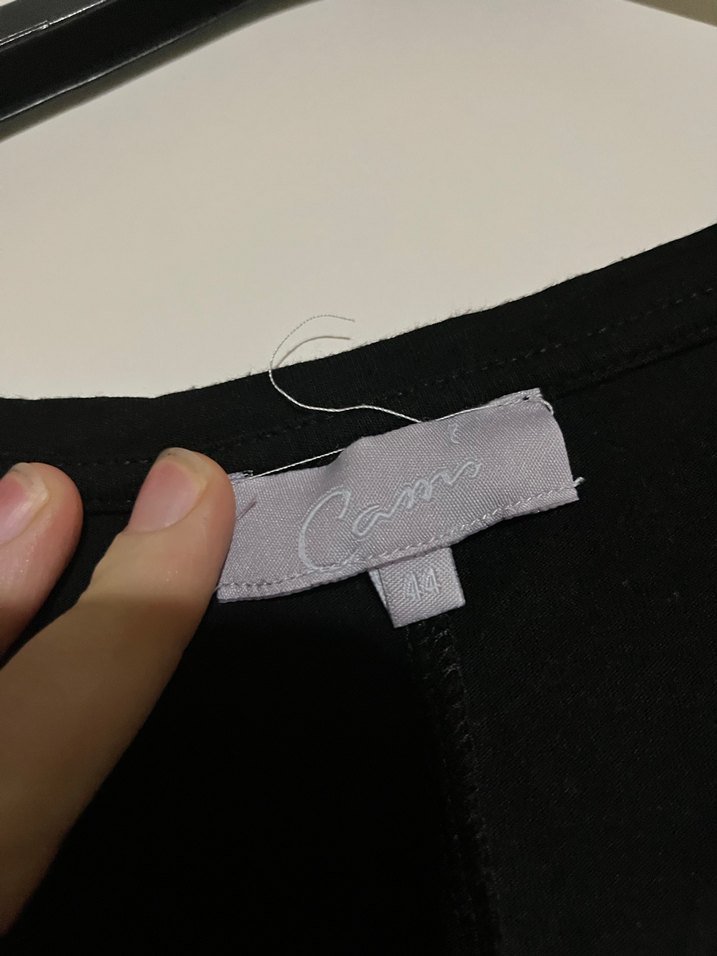 Siyah Salaş Keten Bluz, Uzun Kollu - Görsel 2