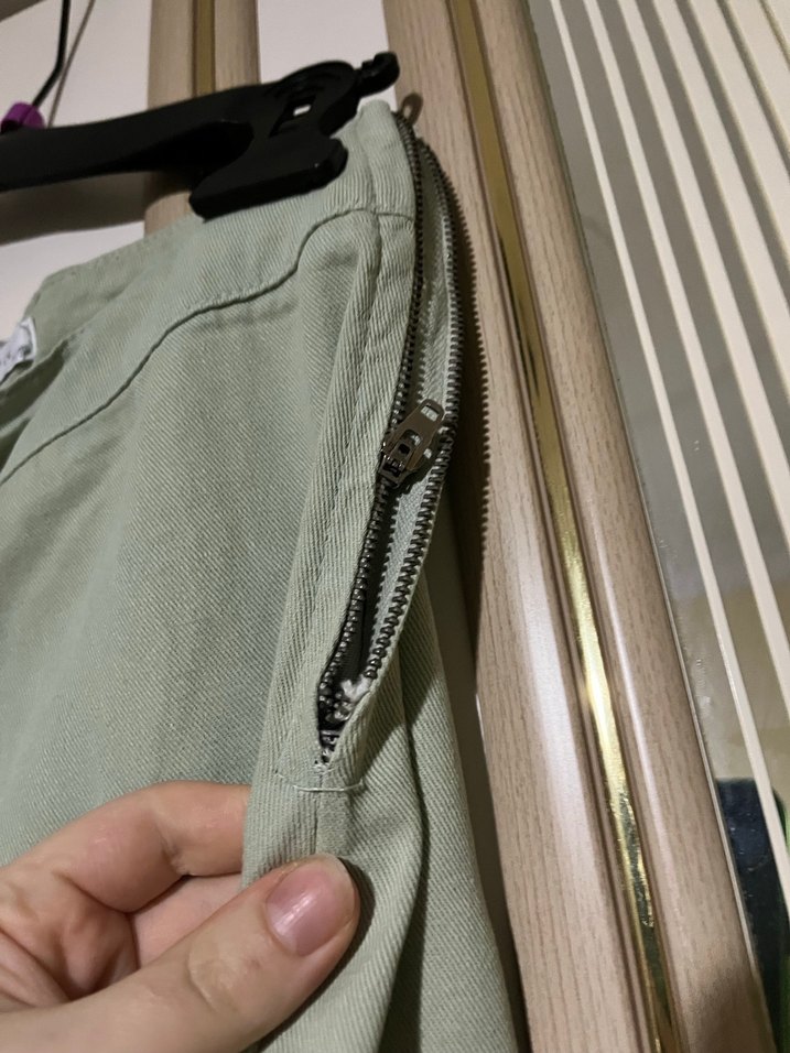 Haki Midi Kadın Kumaş Pantolon - Görsel 4