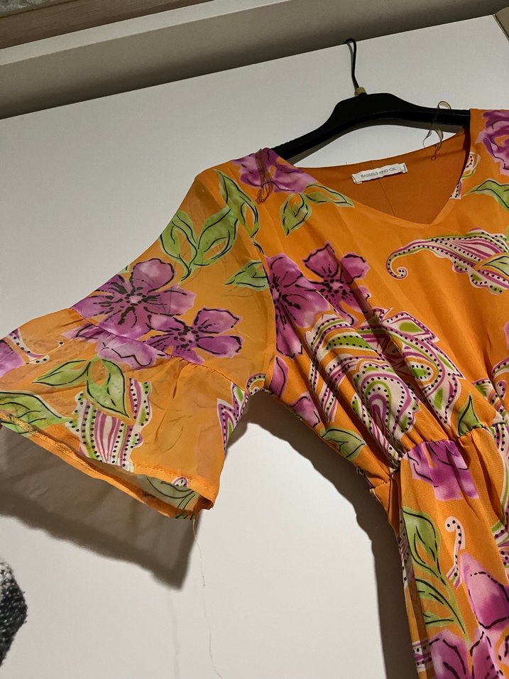 Çiçek Desenli Uzun Bohem Elbise - Görsel 3