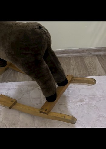 Kahverengi ve Gri Sallanan At Peluş Oyuncak - Görsel 5