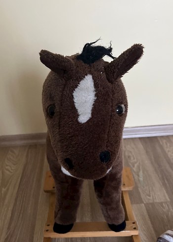 Kahverengi ve Gri Sallanan At Peluş Oyuncak - Görsel 11