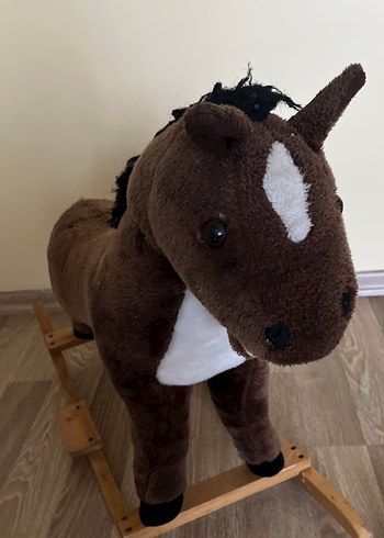 Kahverengi ve Gri Sallanan At Peluş Oyuncak - Görsel 6