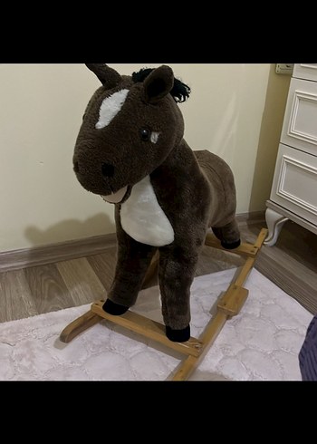 Kahverengi ve Gri Sallanan At Peluş Oyuncak - Görsel 2