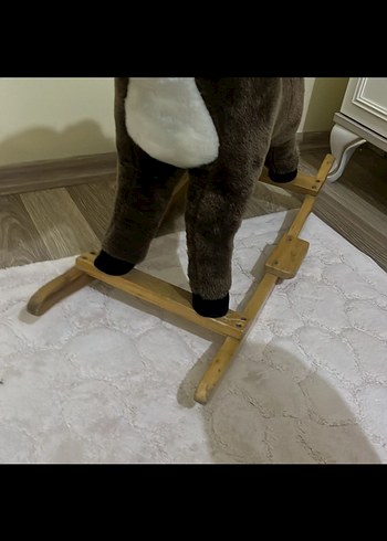 Kahverengi ve Gri Sallanan At Peluş Oyuncak - Görsel 3