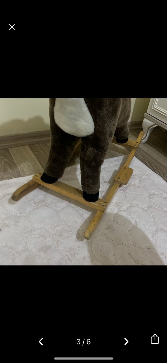 Kahverengi ve Gri Sallanan At Peluş Oyuncak - Görsel 3