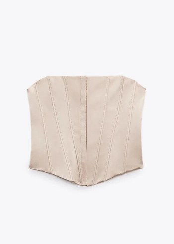 Zara saten korse pudra - Görsel 4