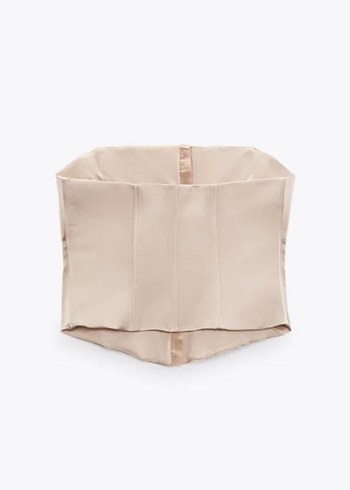 Zara saten korse pudra - Görsel 5