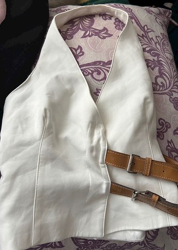 Zara beyaz kemerli bluz muadil - Görsel 3