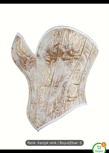 Dantelli Straplez Vintage korse - Görsel 3