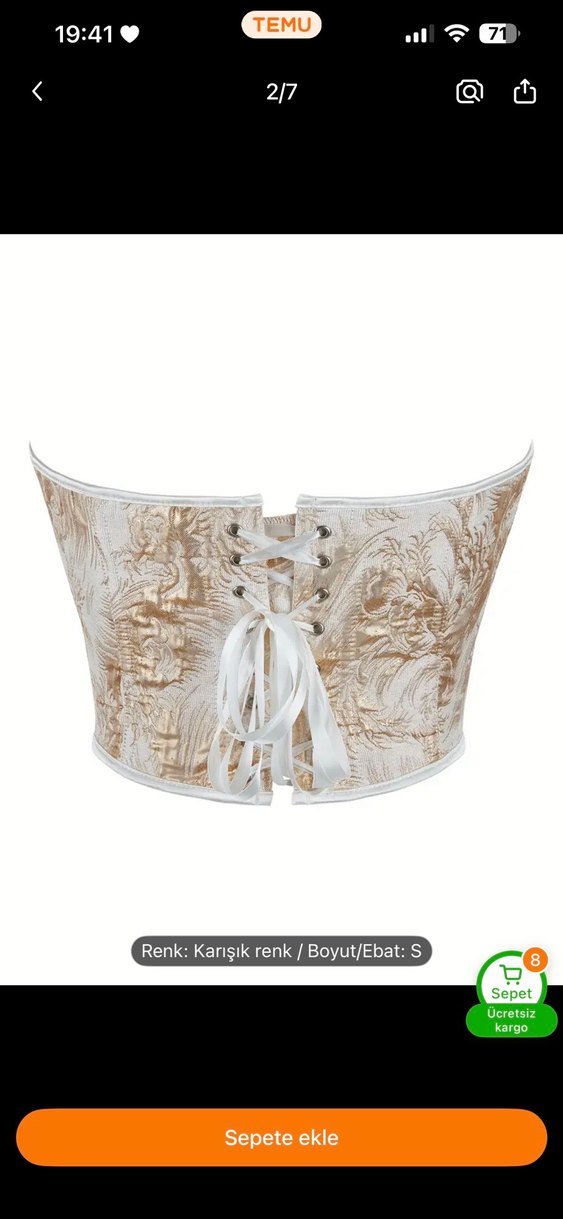 Dantelli Straplez Vintage korse - Görsel 2