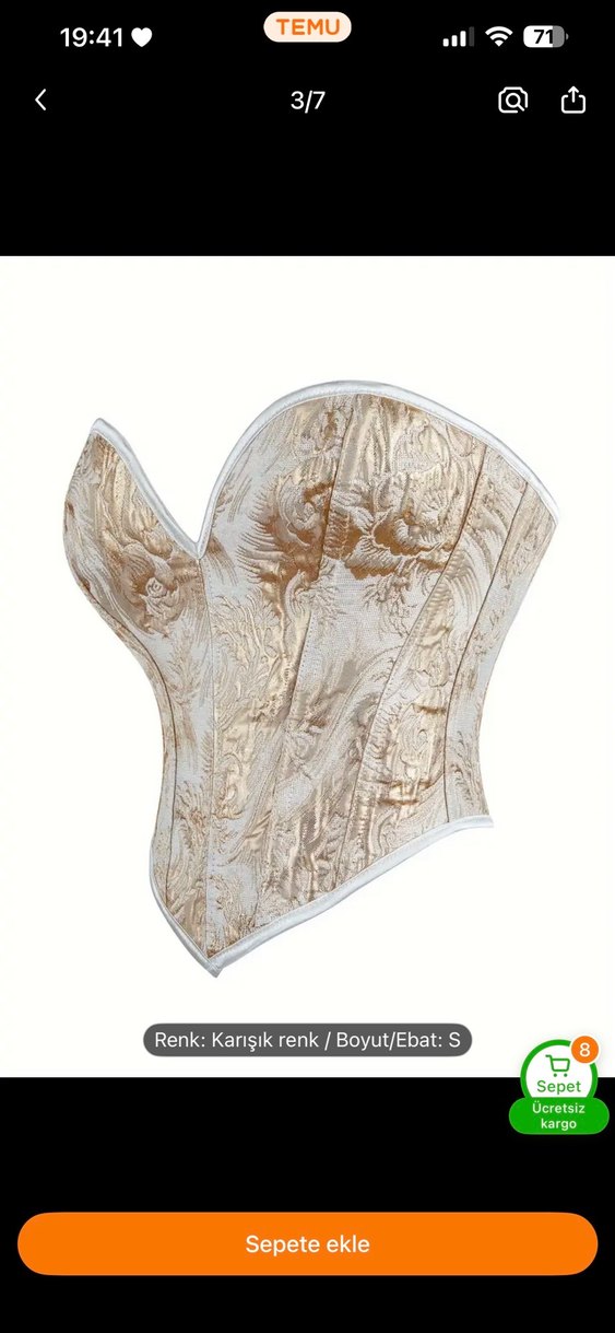 Dantelli Straplez Vintage korse - Görsel 3