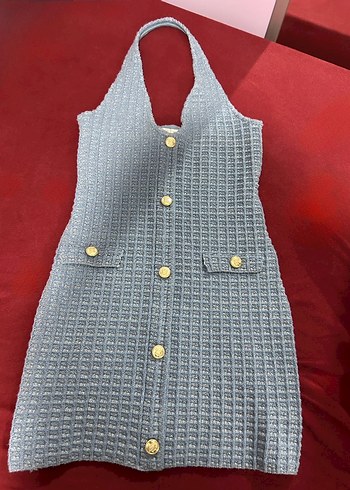 Zara mavi tüvit elbise - Görsel 2