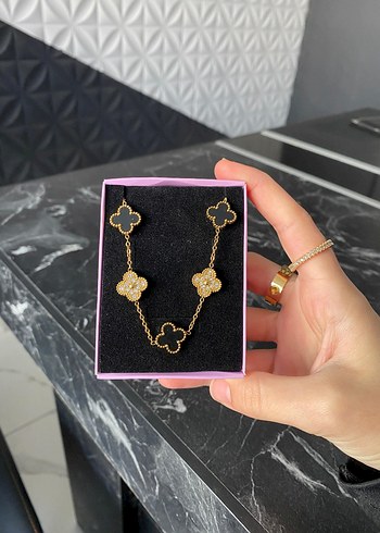 Taşlı yonca bileklik - Görsel 3