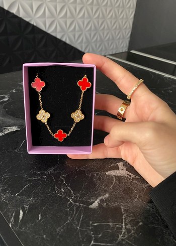 Taşlı yonca bileklik - Görsel 2