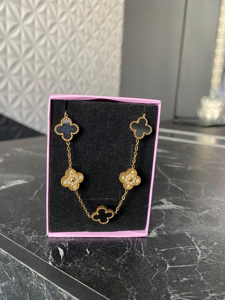 Taşlı yonca bileklik - Görsel 4