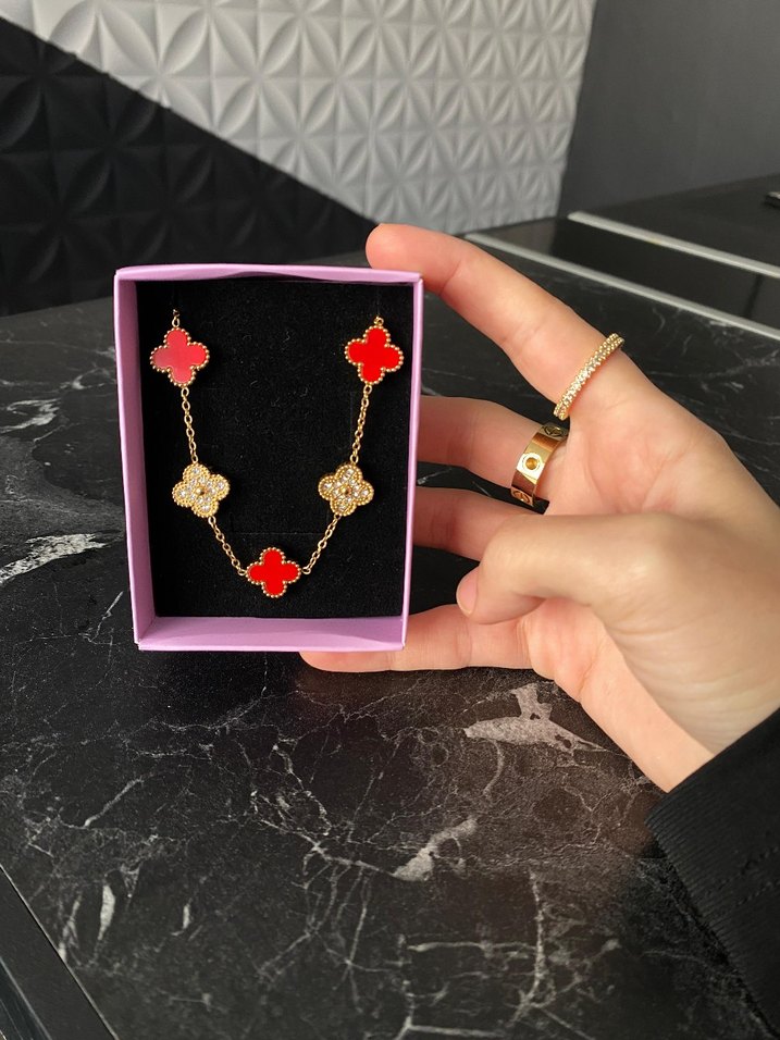 Taşlı yonca bileklik - Görsel 2